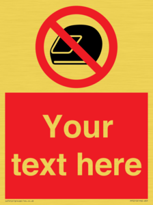 Custom No Motorcycle Helmets Sign